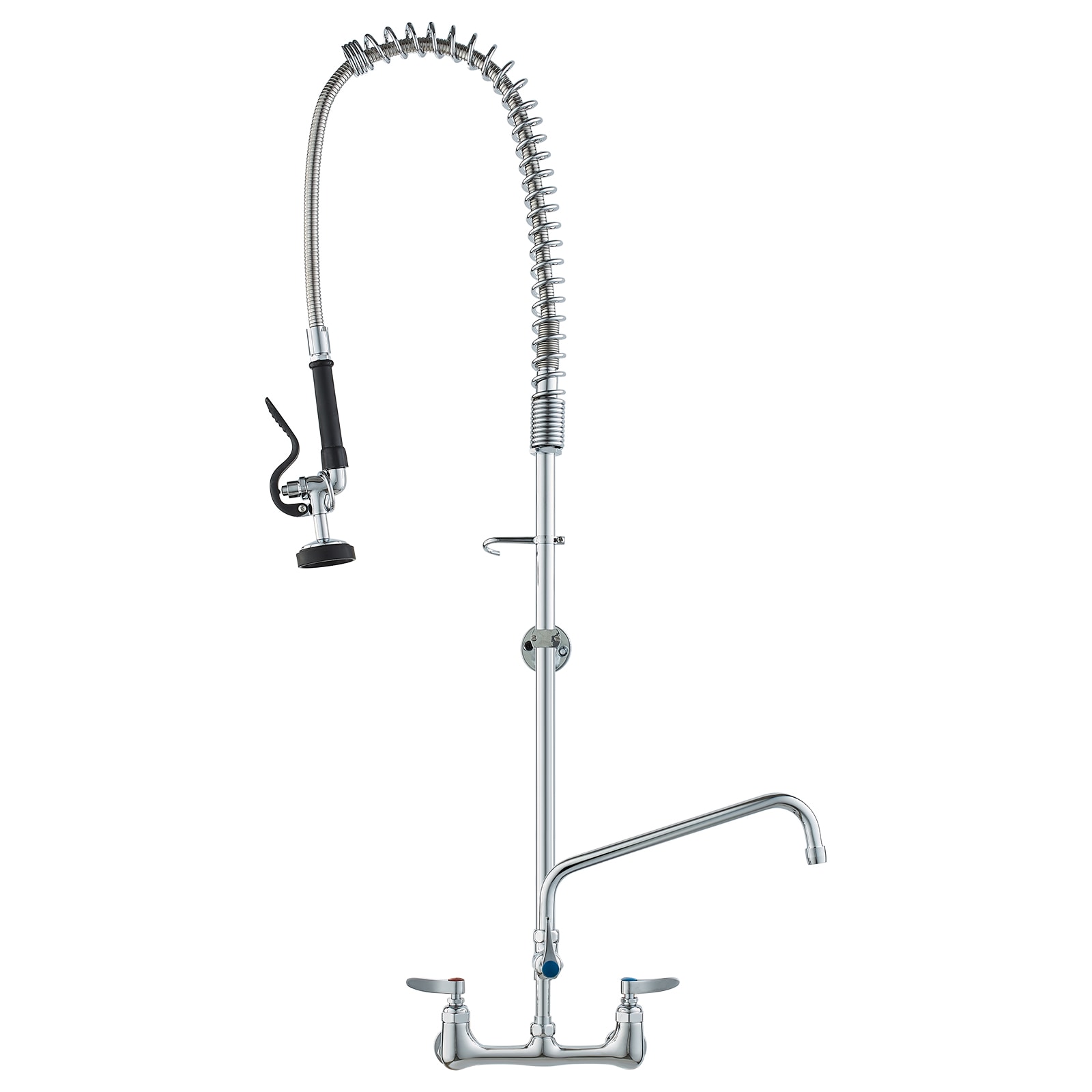 Commercial Kitchen Faucet With Pre-rinse Sprayer And Swing Spout_voghion.com